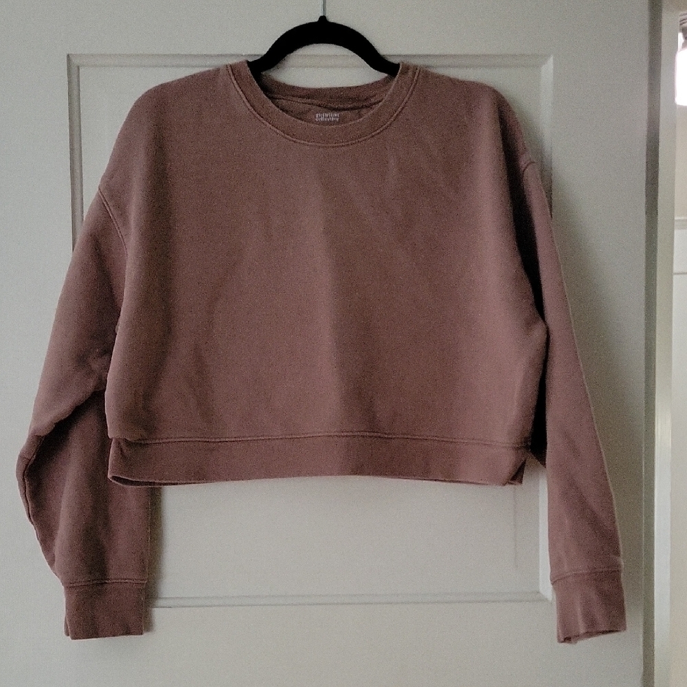 Girlfriend Collective 50/50 Organic Cotton Cropped Sweatshirt - L